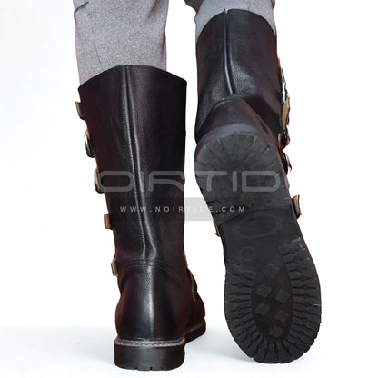 noirtide Custom-Made Multi-Buckle Knee High Renaissance Boots