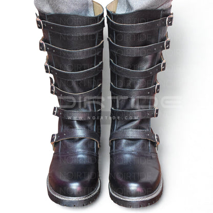 noirtide Custom-Made Multi-Buckle Knee High Renaissance Boots