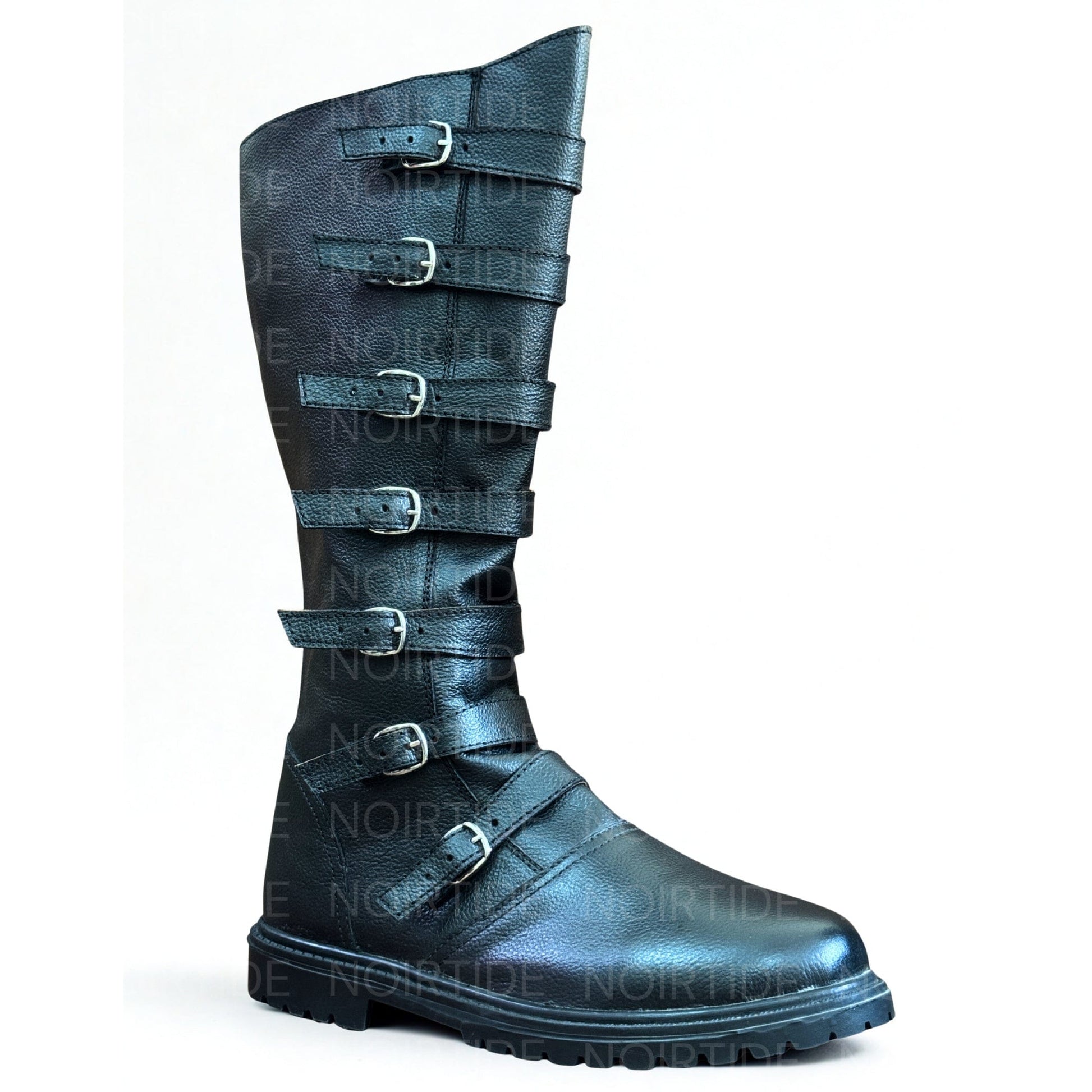 noirtide Custom-Made Multi-Buckle Knee High Renaissance Boots