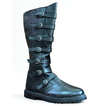 noirtide Custom-Made Multi-Buckle Knee High Renaissance Boots
