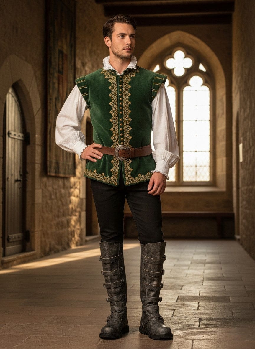 noirtide Custom-Made Multi-Buckle Knee High Renaissance Boots