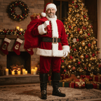 Embroidered Santa Claus boots in leather — handmade by NOIRTIDE