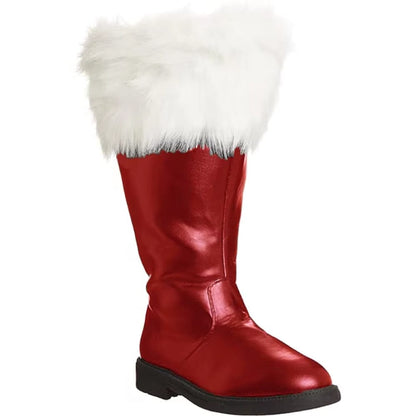 noirtide Customize Santa Claus Red Boots with Detachable Fur