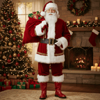 noirtide Customize Santa Claus Red Boots with Detachable Fur