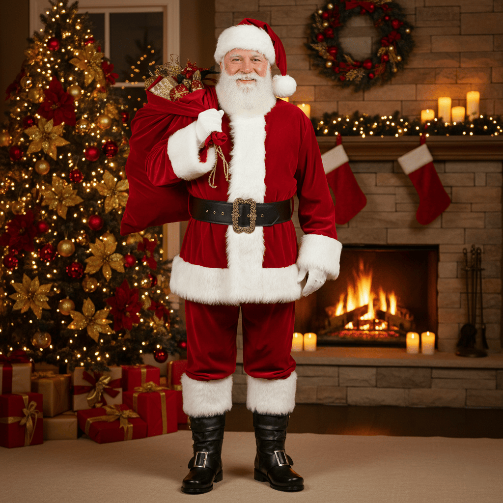 noirtide Customzie Santa Calus Fur Boots with Side Jingle Bells