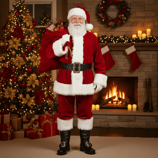 noirtide Customzie Santa Calus Fur Boots with Side Jingle Bells