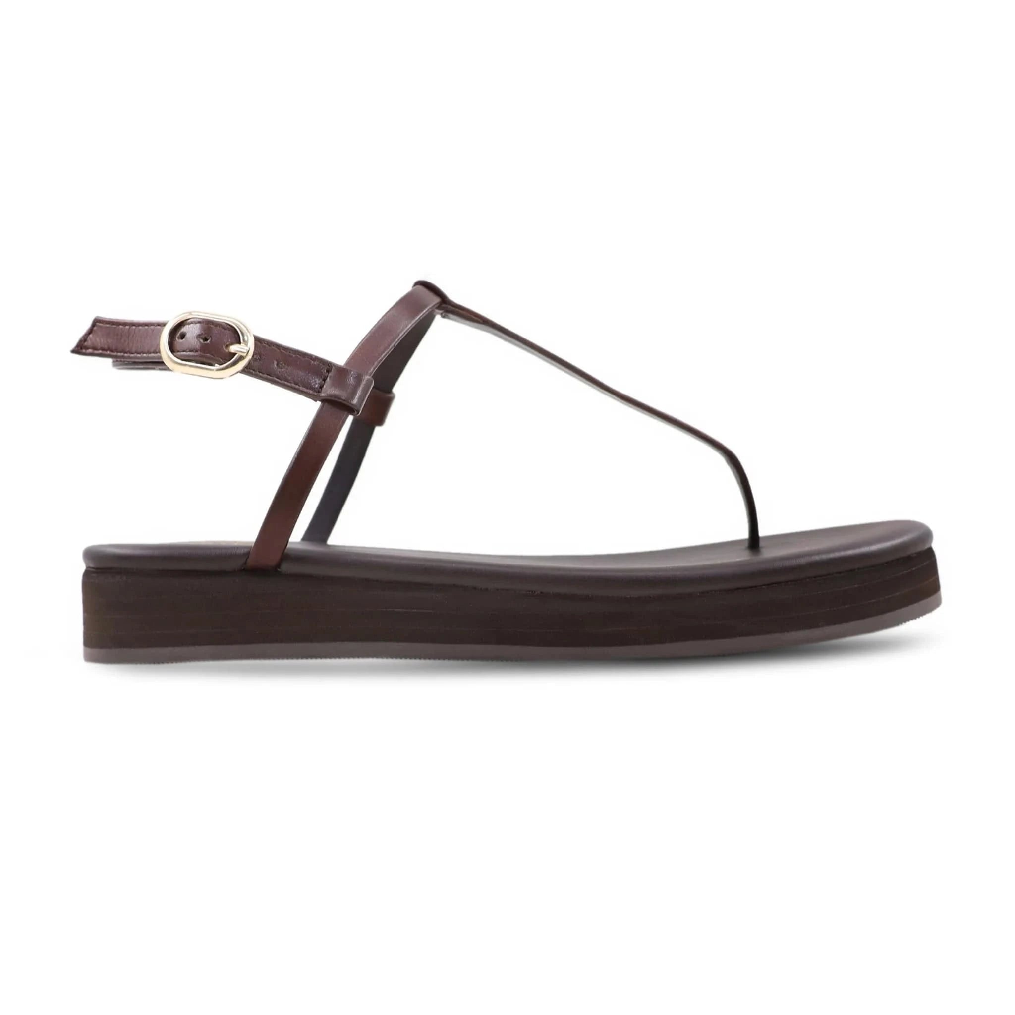 Noirtide Dark Brown Strapped Sandal for Women