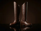 Front view of NOIRTIDE custom western Everett Hitch Appaloosa boots