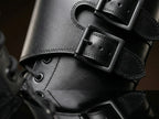 Ankle buckle closure detail on authentic French Army Ranger leather boots