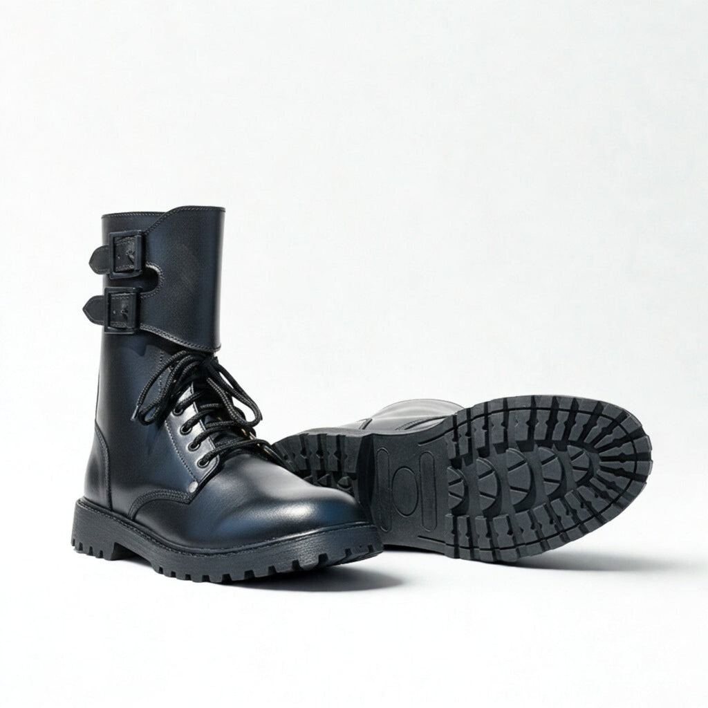 French Army Ranger Boots – Leather Buckle Commando Boots – NOIRTIDE