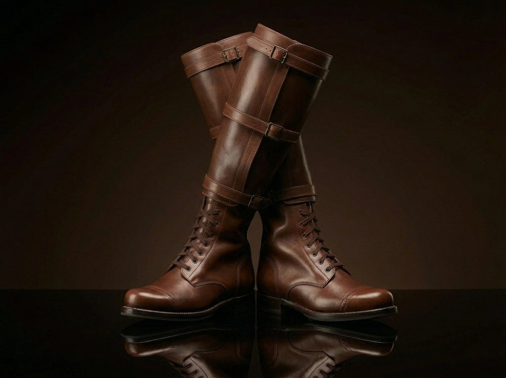Leather texture on NOIRTIDE Fury US Cavalry 3-buckle boots