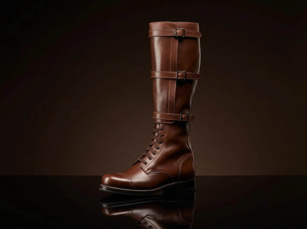 Fury US Cavalry 3-buckle leather boots — handmade by NOIRTIDE
