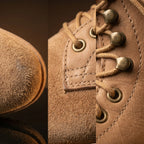Natural leather texture on NOIRTIDE German M43 low boots