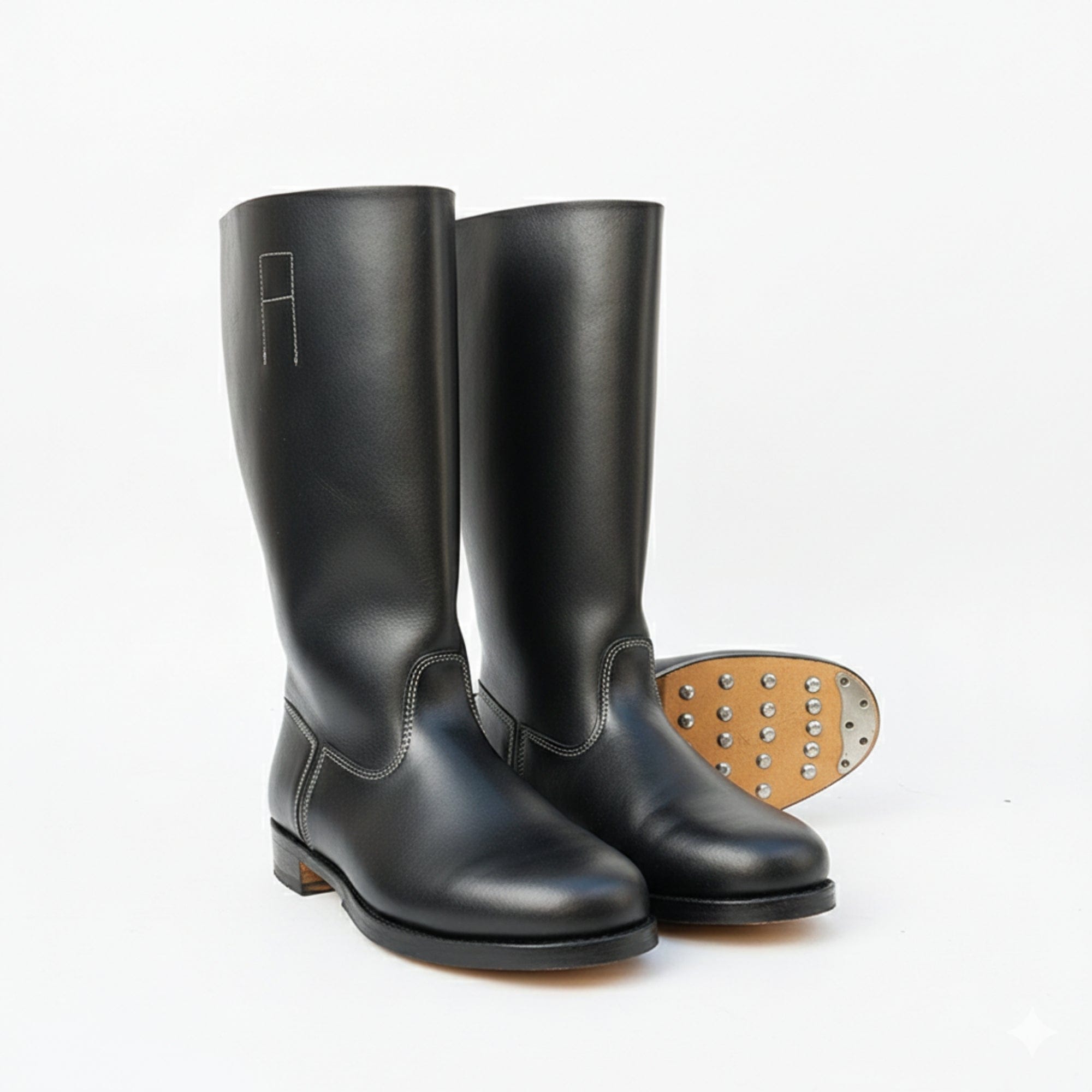 noirtide German Officer Leather Jack Boots