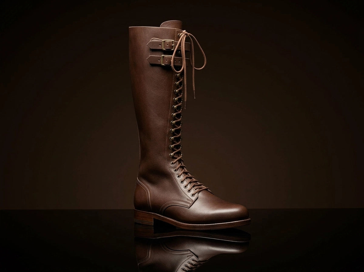 Brown leather texture on NOIRTIDE German SA Kampfzeit tall boots