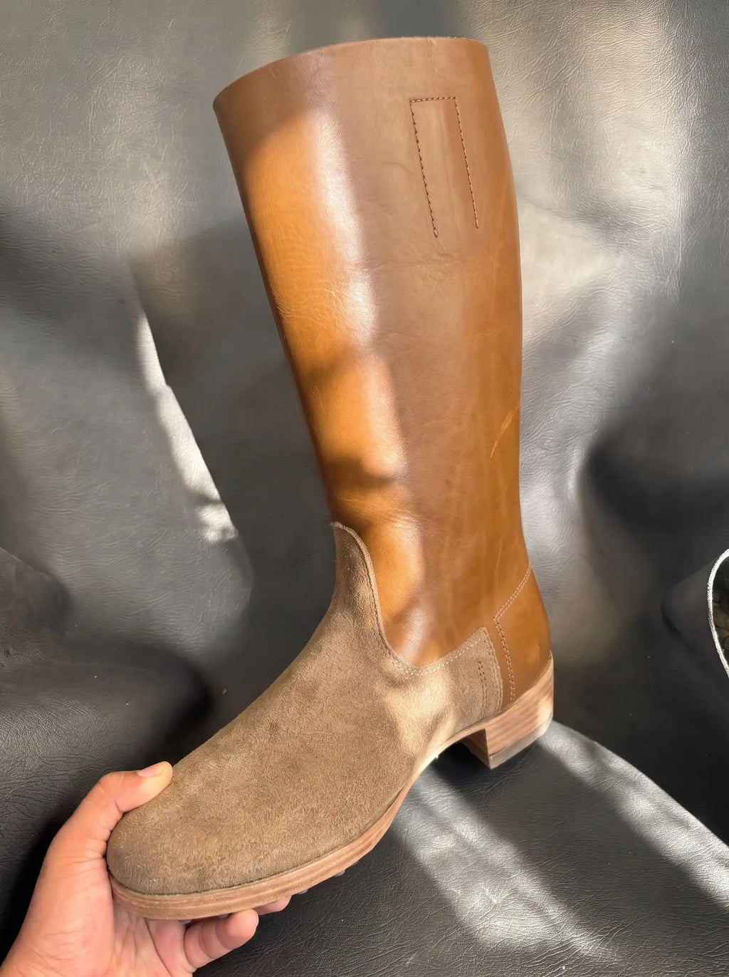 WWII jackboots in black leather — handmade Wehrmacht reenactment footwear by NOIRTIDE