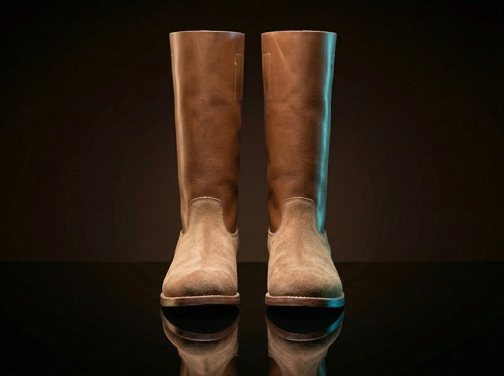 Front view of NOIRTIDE customisable German WWII jackboots