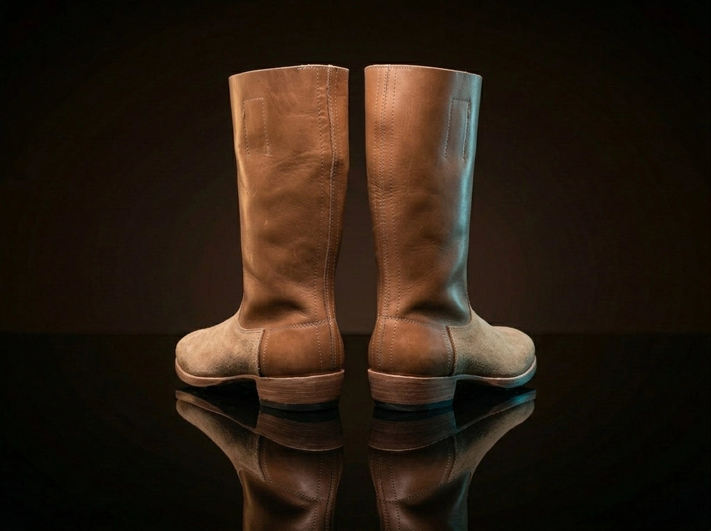 Tall shaft detail on German WWII jackboots by NOIRTIDE