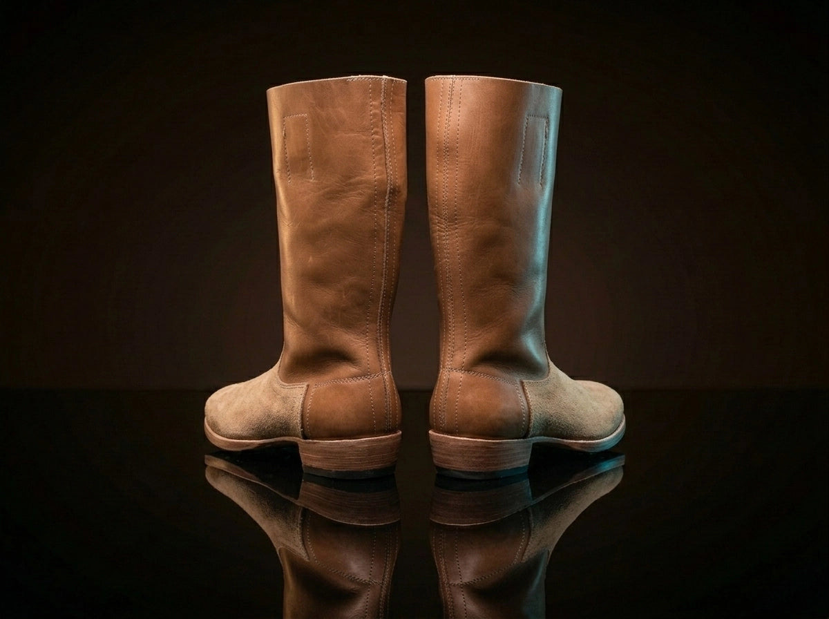 Tall shaft detail on German WWII jackboots by NOIRTIDE