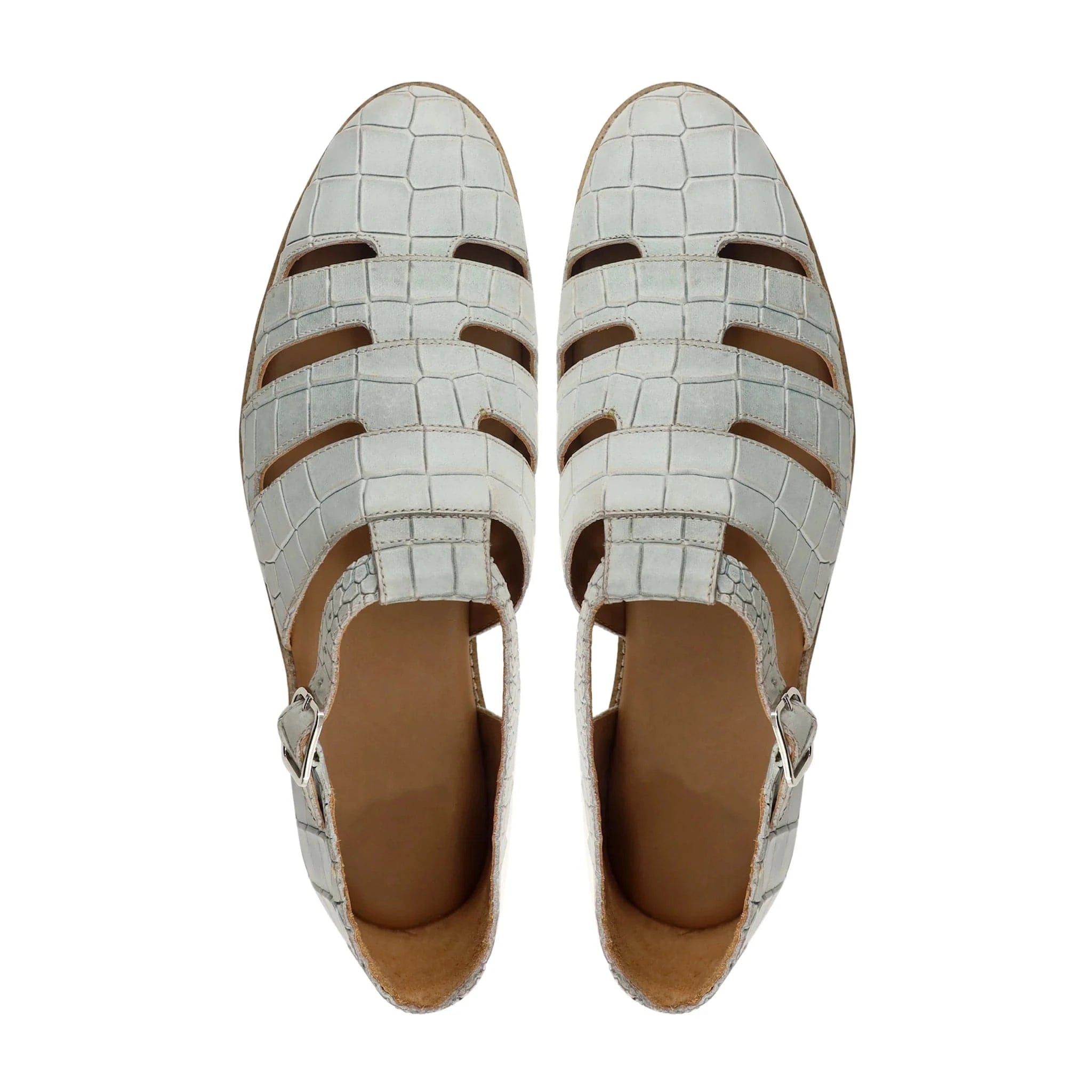 Noirtide Grey Crocodile Leather Men Sandal