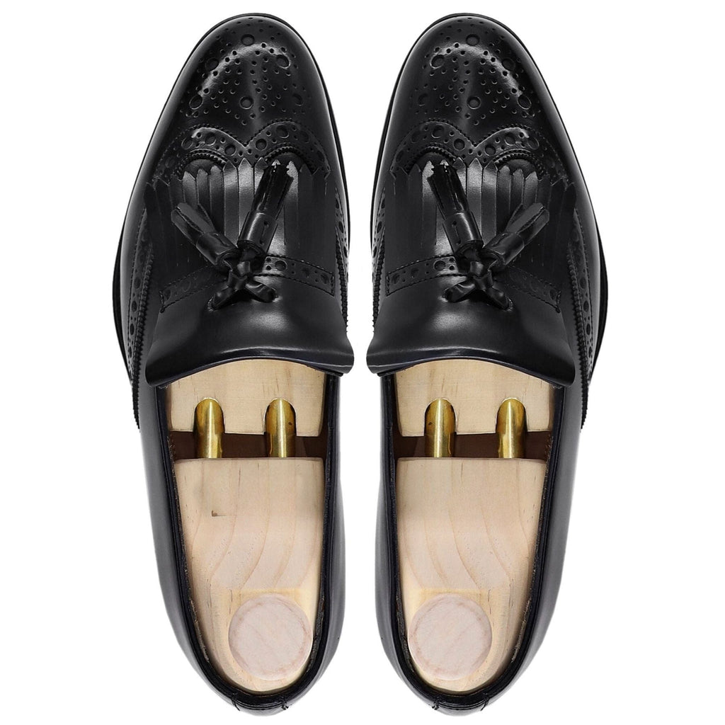 noirtide Hand-Made Custom Men's Black Calf Leather Loafer