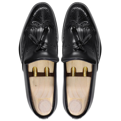 noirtide Hand-Made Custom Men's Black Calf Leather Loafer