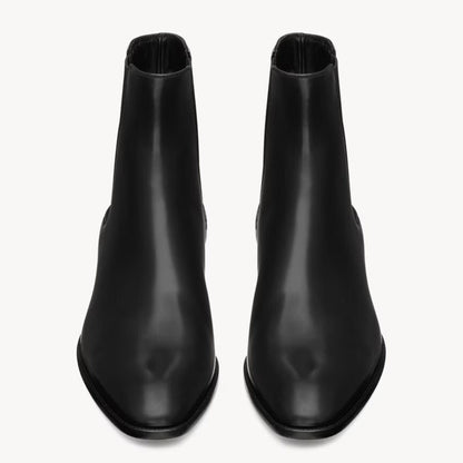 noirtide Handmade Bespoke Black Leather Chelsea Boots For Men