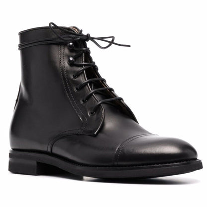 noirtide Handmade Custom Black Calf Leather Boots For Men