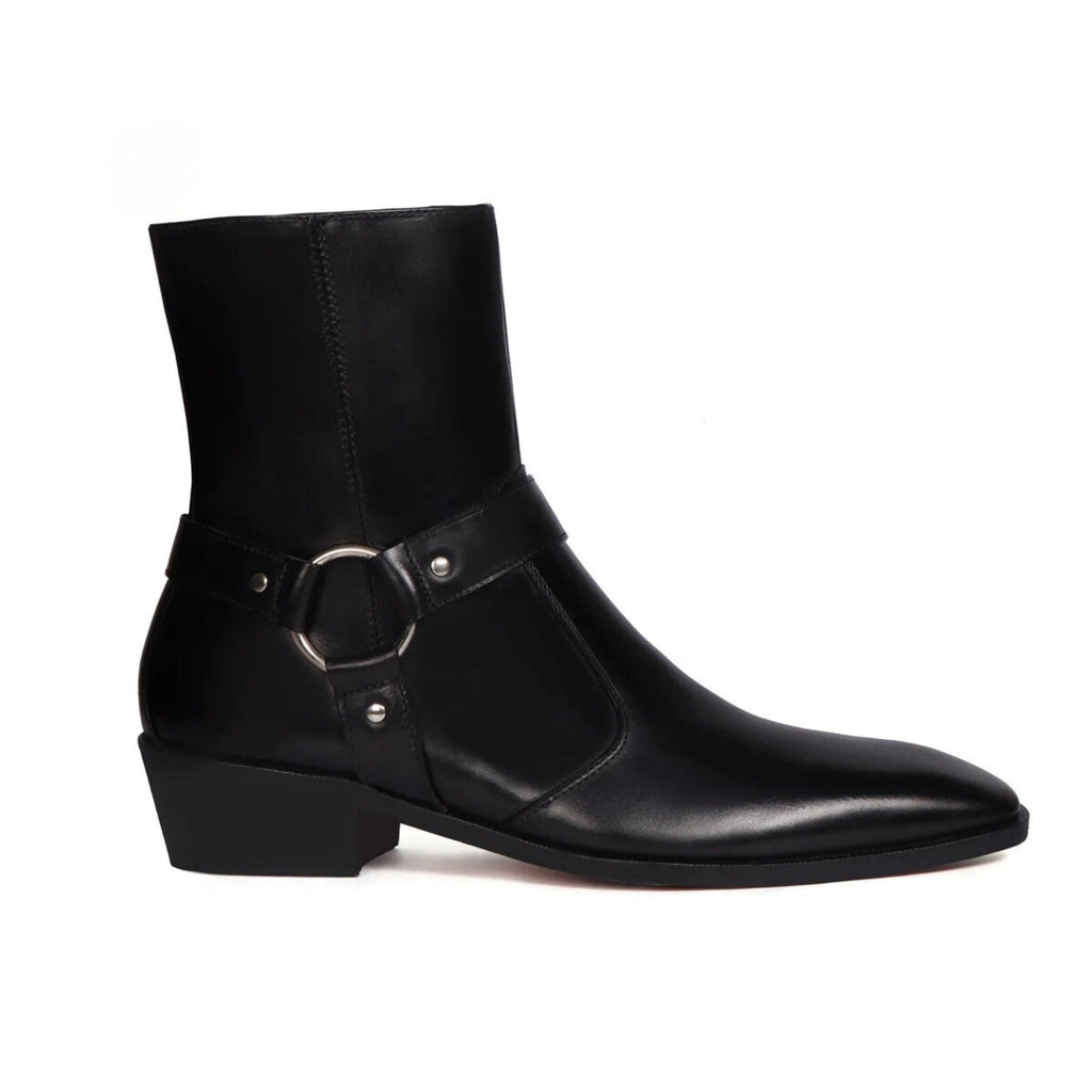 noirtide Handmade Custom Black Calf Leather Jodhpur Boots