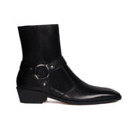 noirtide Handmade Custom Black Calf Leather Jodhpur Boots