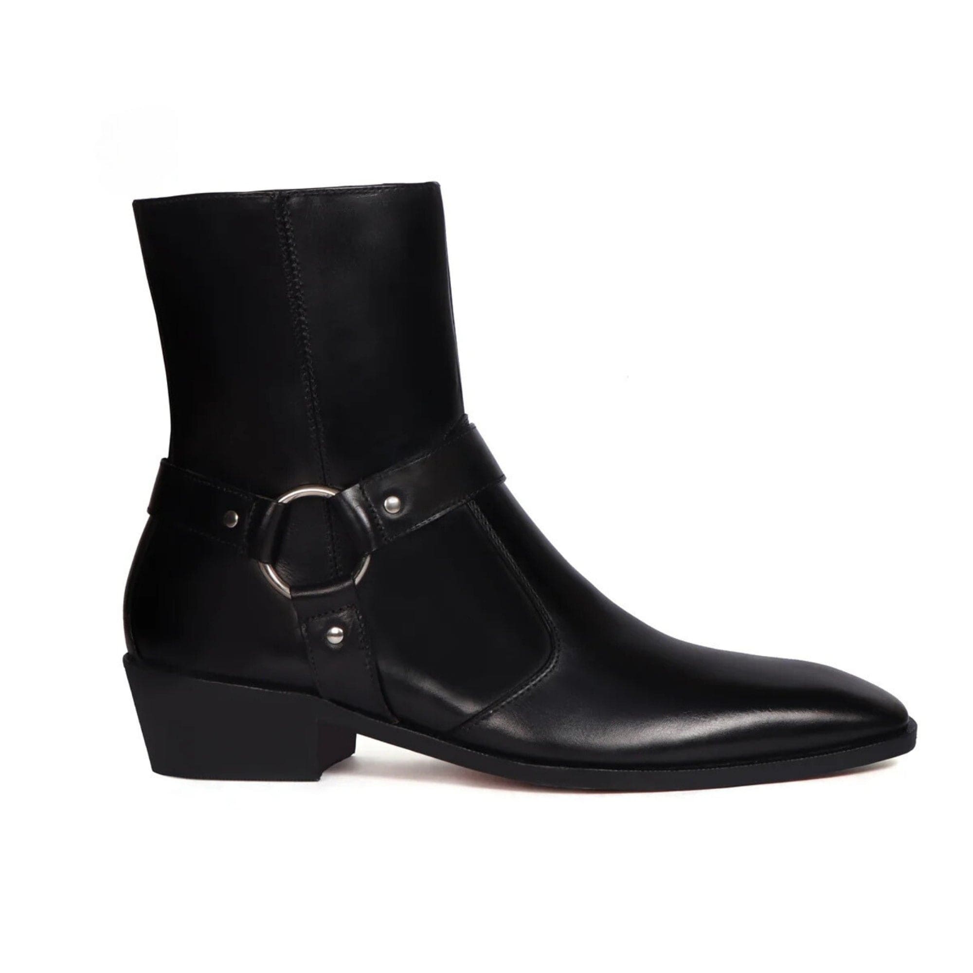 noirtide Handmade Custom Black Calf Leather Jodhpur Boots