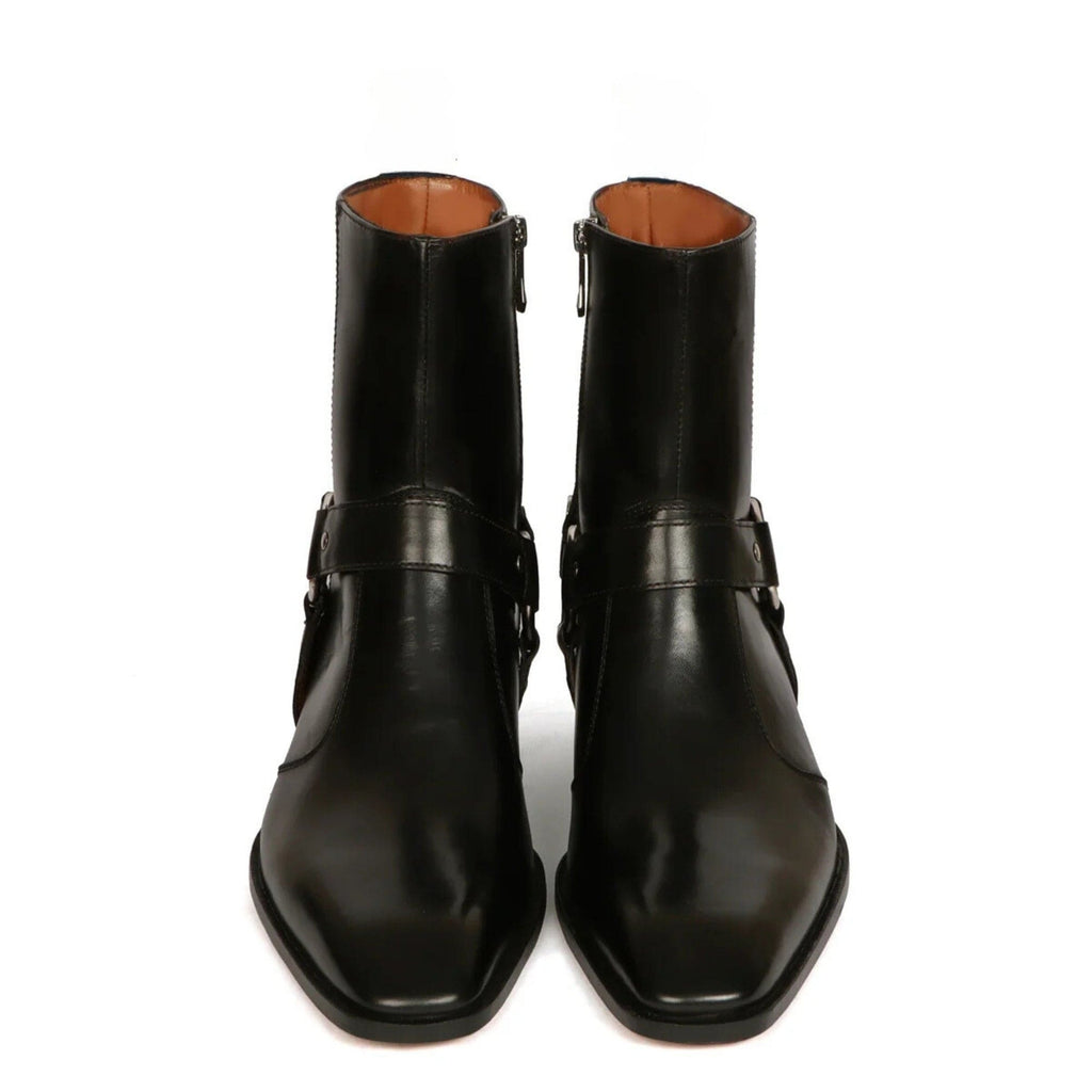noirtide Handmade Custom Black Calf Leather Jodhpur Boots