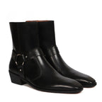 noirtide Handmade Custom Black Calf Leather Jodhpur Boots