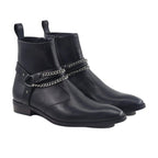 noirtide Handmade Custom Black Leather Jodhpur Boots For Men