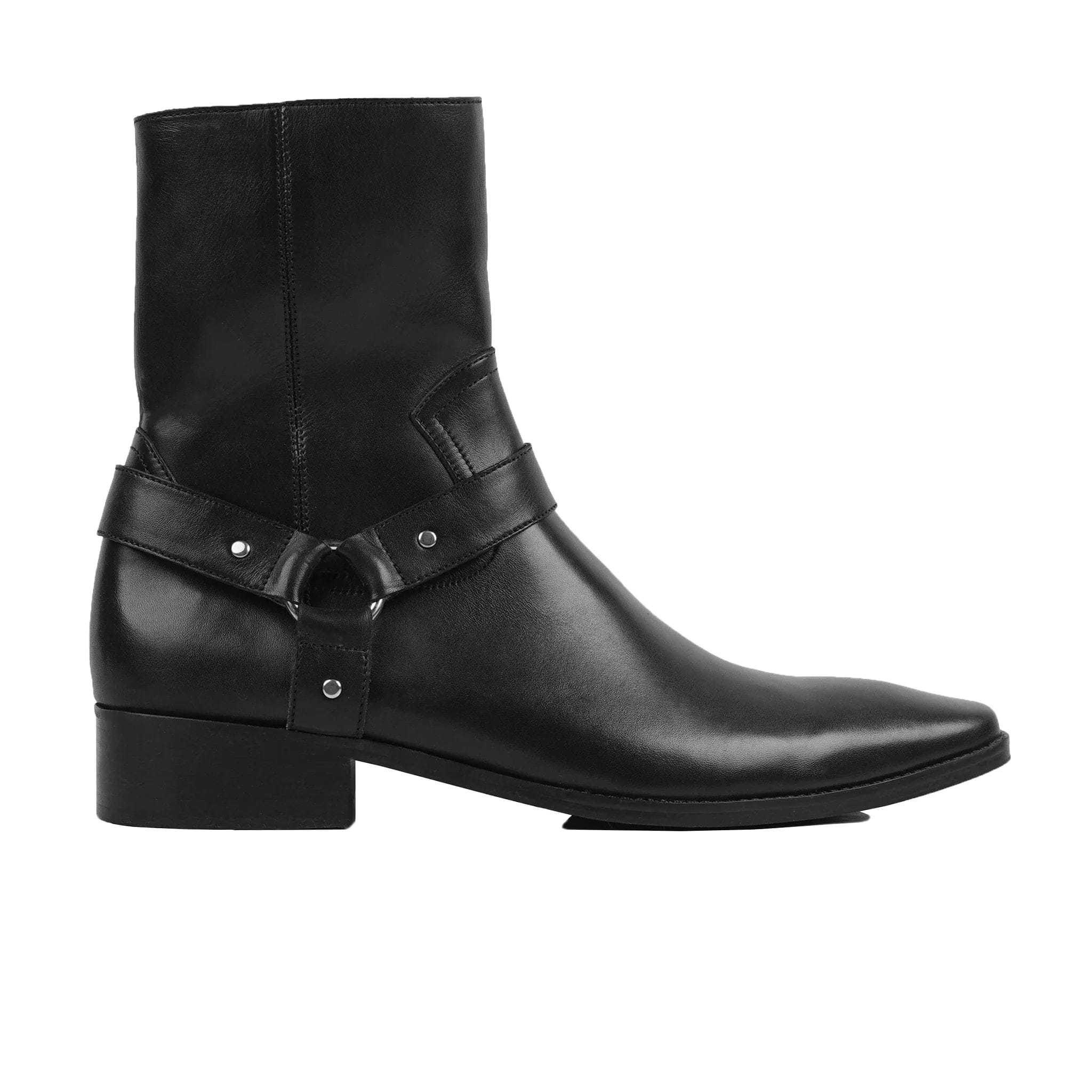 noirtide Handmade Custom Black Leather Jodhpur Boots For Men