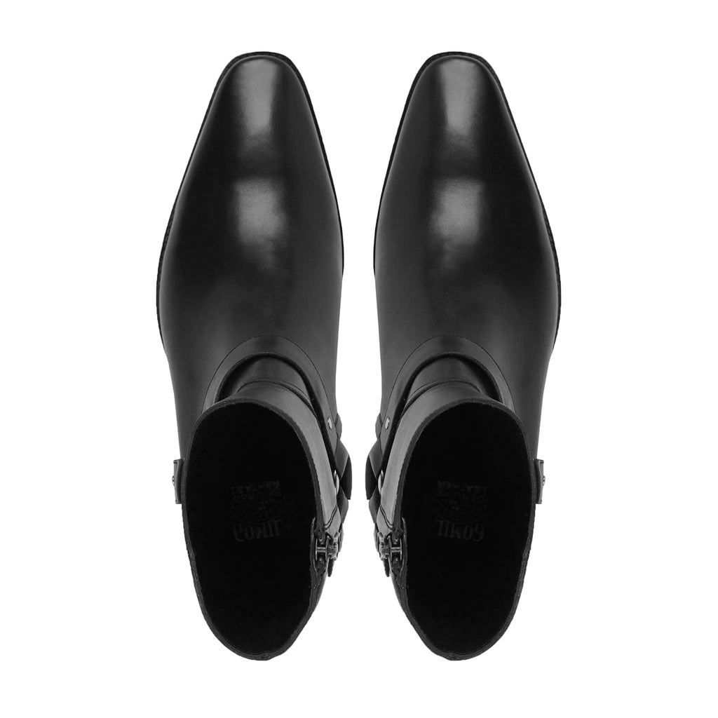 noirtide Handmade Custom Black Leather Jodhpur Boots For Men