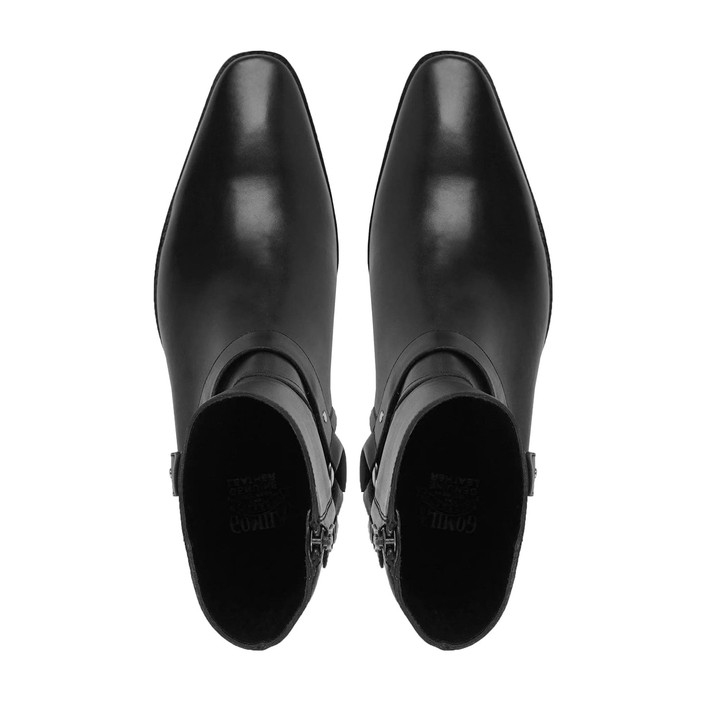 noirtide Handmade Custom Black Leather Jodhpur Boots For Men