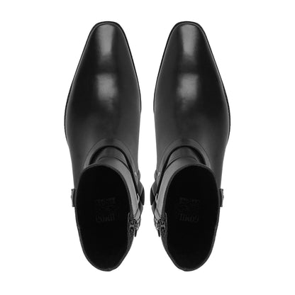 noirtide Handmade Custom Black Leather Jodhpur Boots For Men