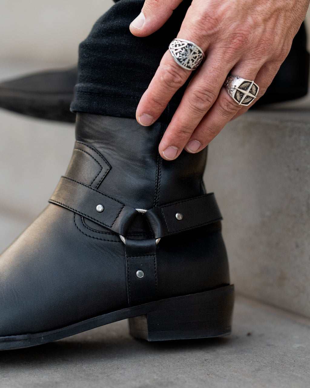 noirtide Handmade Custom Black Leather Jodhpur Boots For Men