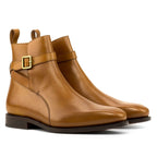 noirtide Handmade Custom Brown Calf Leather Jodhpur Boots