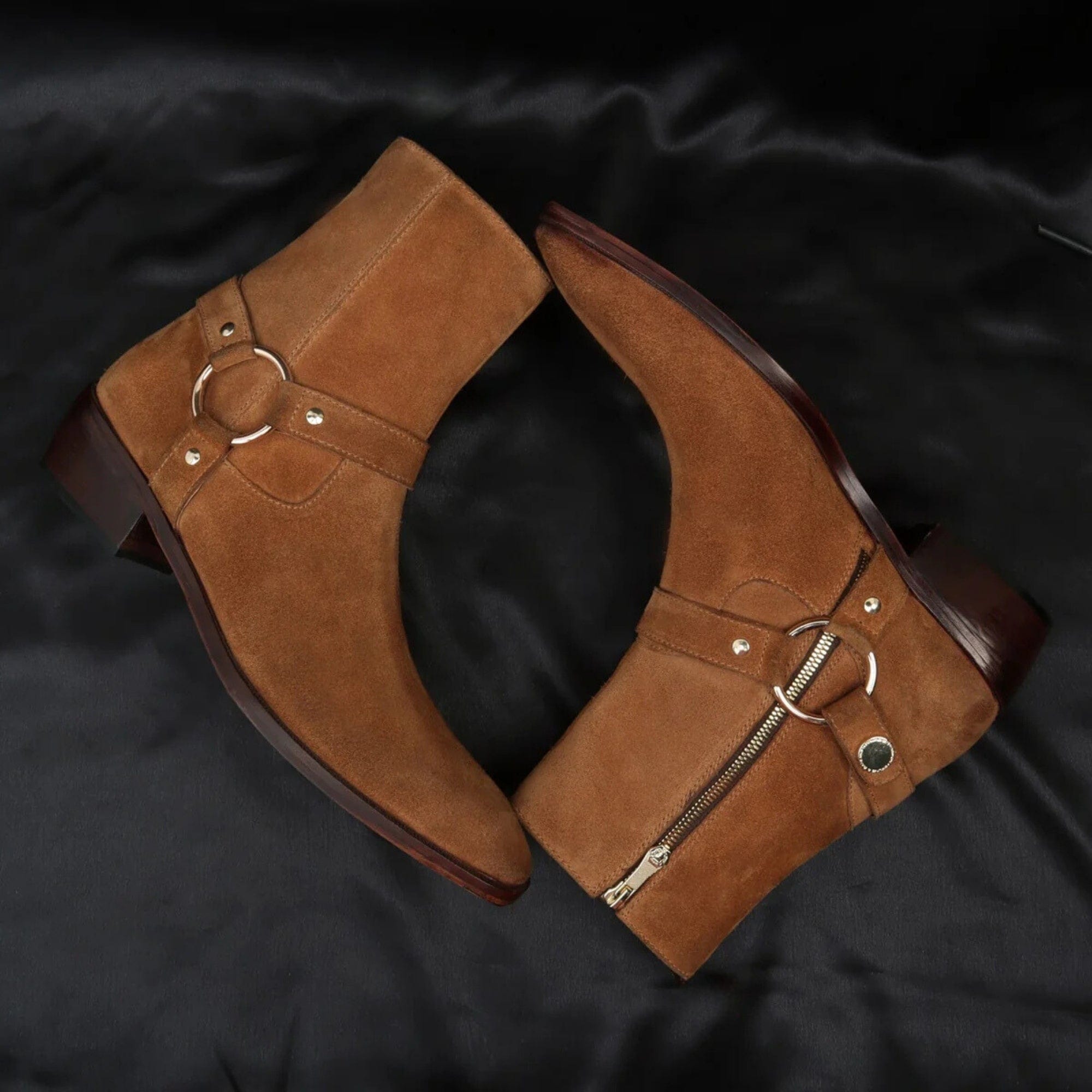 noirtide Handmade Custom Brown Suede Leather Jodhpur Boot For Mens