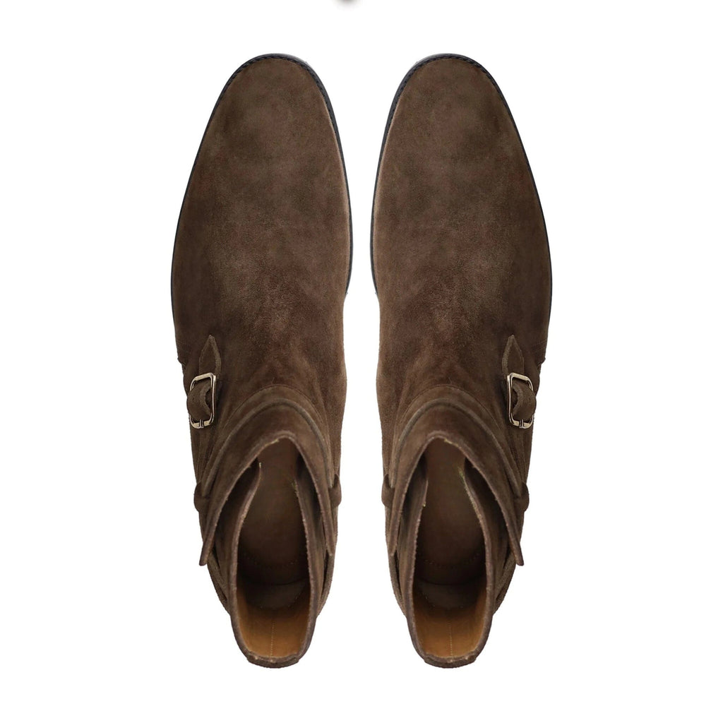 noirtide Handmade Custom Brown Suede Leather Jodhpur Boots For Men