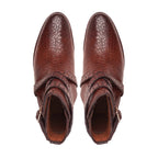 noirtide Handmade, Custom Corcodile Pattern Leather Men Brown Jodhpur Boots, Horse Riding Boots