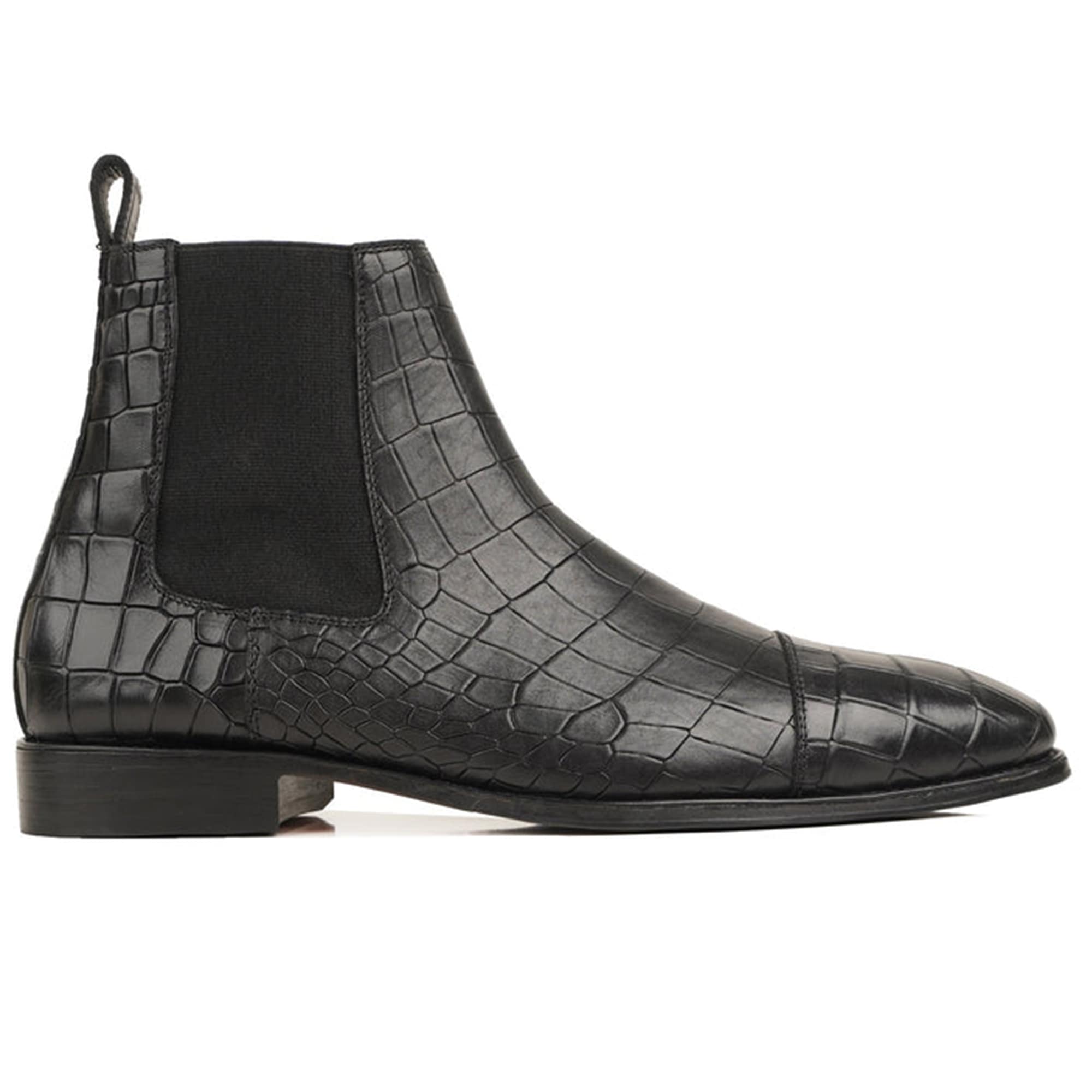 Bespoke Crocodile Leather Black Chelsea Boots for Men â Stylish Ankle Boots â NOIRTIDE