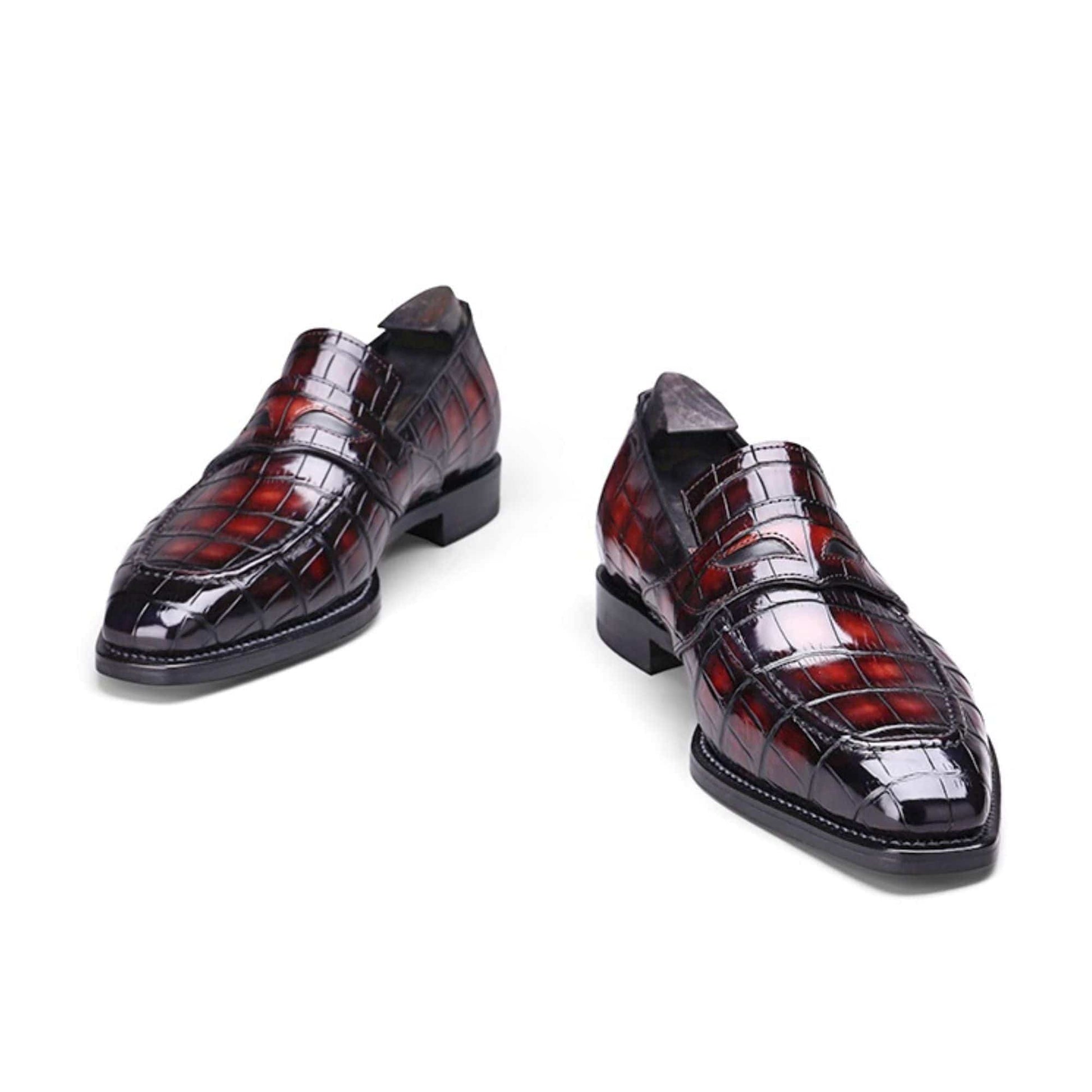 noirtide Handmade, Custom Crocodile Pattern Leather Loafer