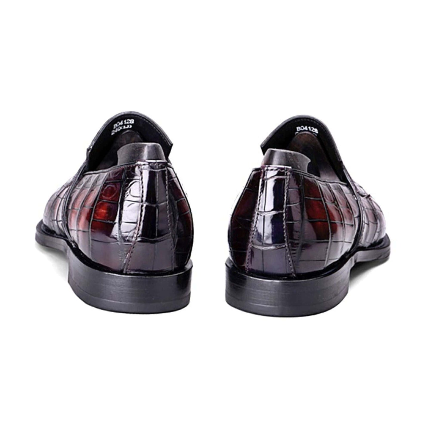 noirtide Handmade, Custom Crocodile Pattern Leather Loafer