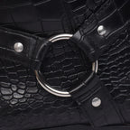 noirtide Handmade Custom Dark Black Leather Crocodile Pattern Jodhpur Boots For Men