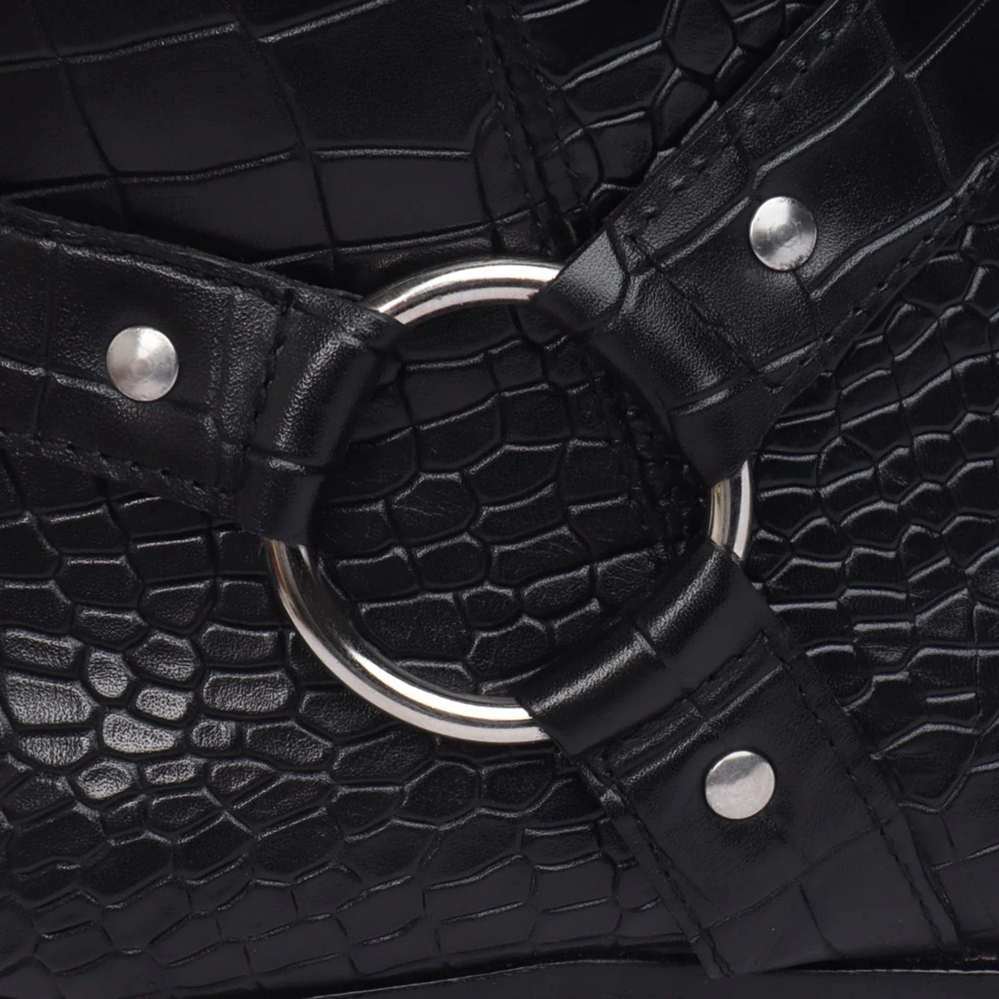 noirtide Handmade Custom Dark Black Leather Crocodile Pattern Jodhpur Boots For Men