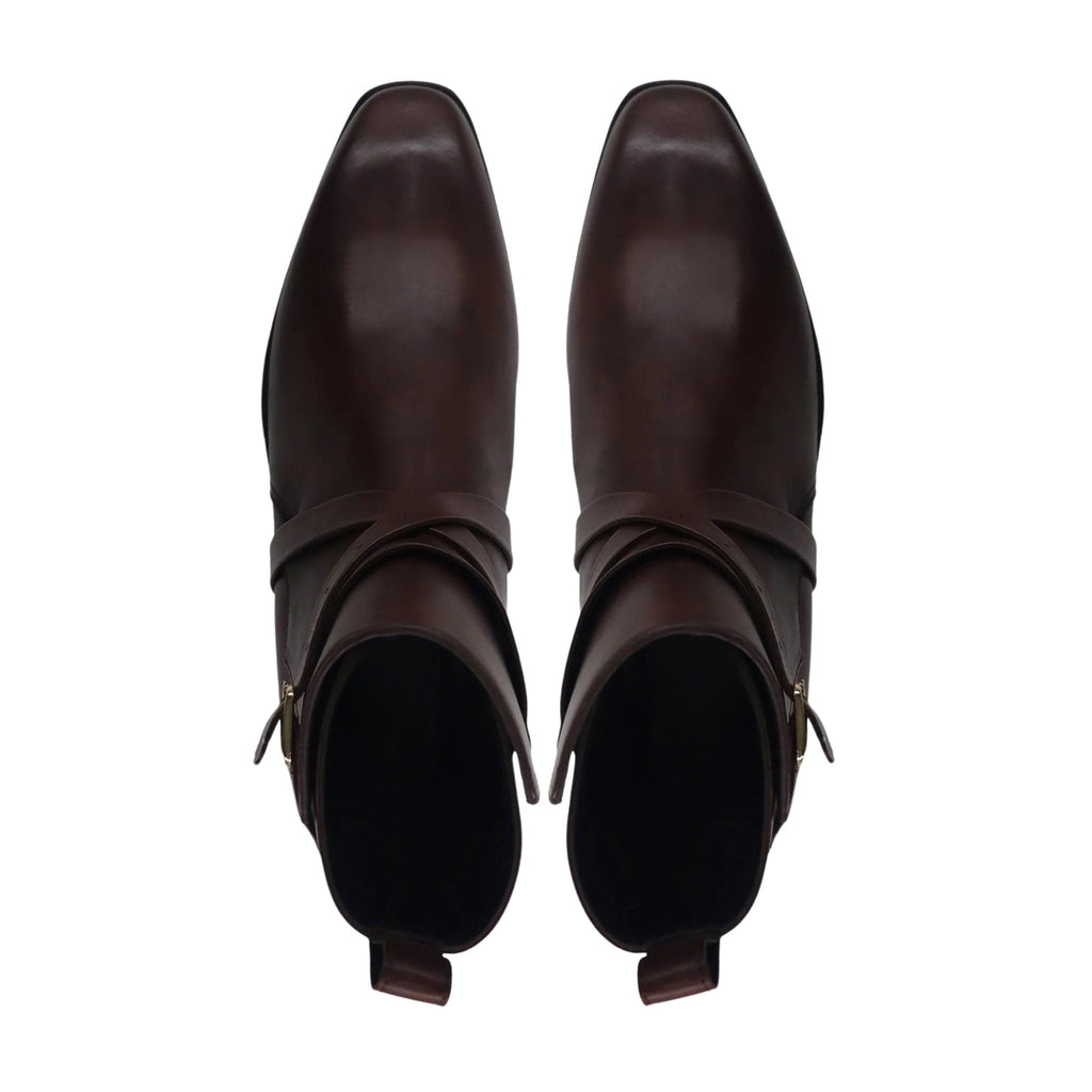 noirtide Handmade Custom Dark Brown Leather Jodhpur Boots For Men
