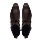 noirtide Handmade Custom Dark Brown Leather Jodhpur Boots For Men